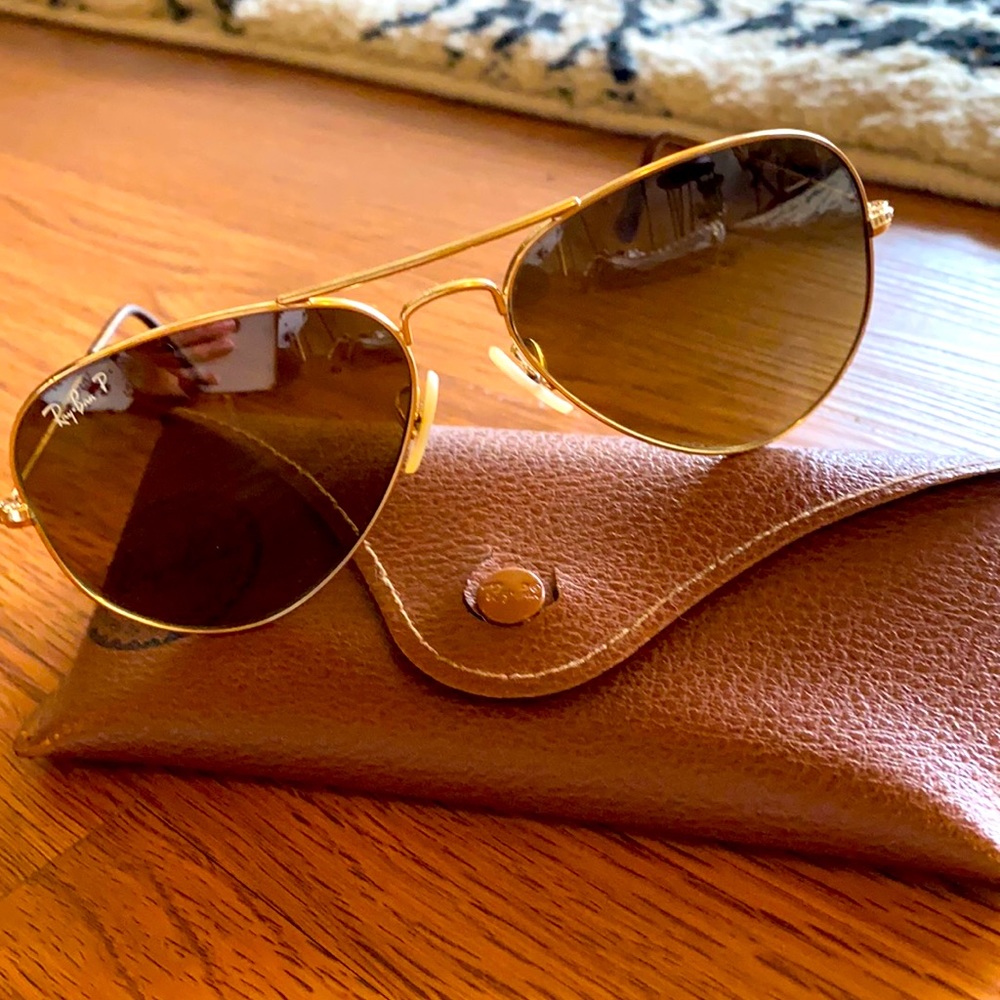 Ray Ban polarized aviator sunglasses